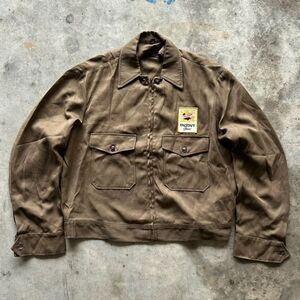 Vintage 50s Falstaff Beer Employee Work Jacket Size XL Talon Zip